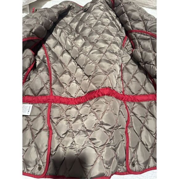 Eddie Bauer Red quilted puffer Goose Down Jacket - Picture 2 of 13